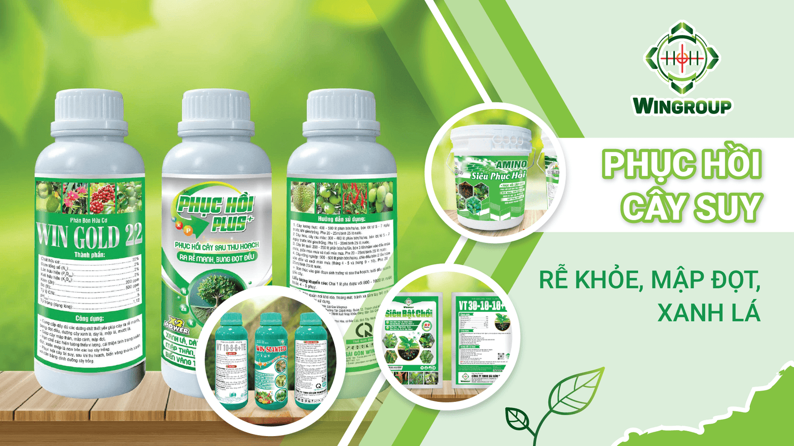 Banner Wingroup — phục hồi cây suy, rễ khỏe